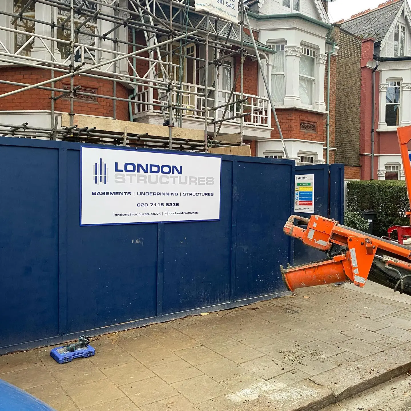 Chiswick. Our hoarding outside the house, February 2021.